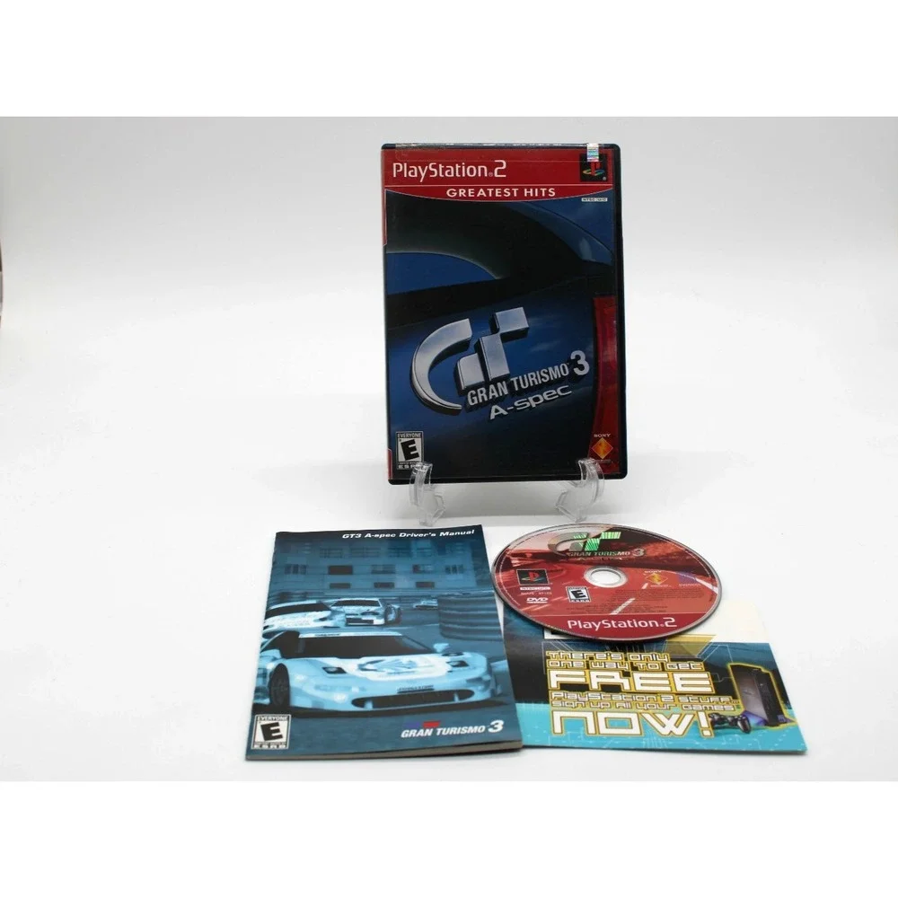 PS2 Gran Turismo 3 A-spec (Sony PlayStation 2, 2001) CIB w/ Manual Greatest‎ Hit